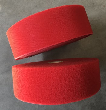 Klettband NÃ¤hbar Haken und Flaushseite 80mm (25m), Rood